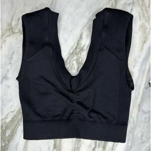 FREE PEOPLE MOVEMENT Scrunch Front Ribbed Sports Bra Crop Top Black Size XS/S thumbnail 2