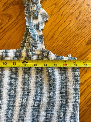 J. Crew blue Floral Smocked midi dress size large thumbnail 10