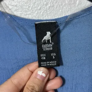 Cuidado‎ Con El Perro Women Blue Button Down Blouse Size S. thumbnail 3