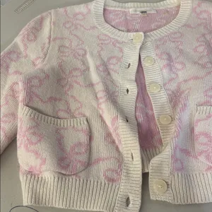 loveshackfancy Veronika Wool-Blend Bow Cardigan Printed Sz Xs X-small thumbnail 3