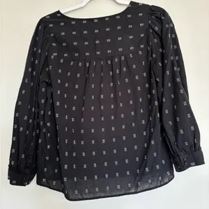 Madewell black with white detail blouse thumbnail 3