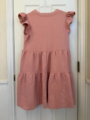 Umgee Blush Pink v-Neck Textured Tiered Dress thumbnail 2