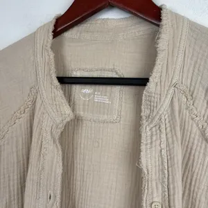 Aerie oversized Gauzy Coverup Shirt thumbnail 3