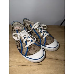 COACH Barrett Signature Canvas Sneakers Women's Size 7.5 Brown Khaki Blue L thumbnail 3