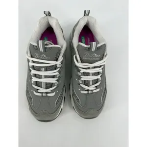 Skechers D'Lites Sneakers Womens 8 Gray White Memory Foam Walking Shoes Retro thumbnail 10