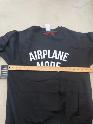 Departure Airplane Mode Crewneck Sweatshirt in Black & White Size Small NWT thumbnail 10