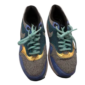 Nike Air Max Blue Gray Yellow Athletic Sneakers Size 7.5 Casual Sport Shoes thumbnail 4