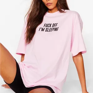 💖Nasty Gal F*^k Off Light Pink Oversized Sleep Tee thumbnail 1