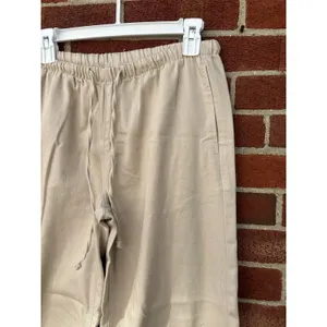 Vanilla Star Linen Blend Wide Leg Pull On Pants Beige Womens Small Casual thumbnail 6