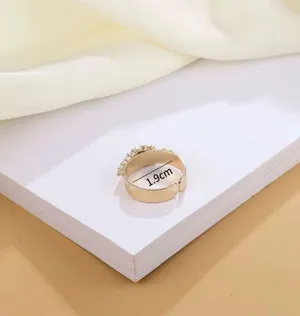 Stacked Crystal Gold Adjustable Ring thumbnail 4