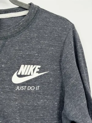 Nike Sportswear Gym Vintage Long Sleeve T Shirt Dress Gray Medium AA2015‎ thumbnail 6