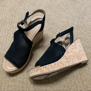 Franco Sarto Clinton 2 Black Wedges thumbnail 2