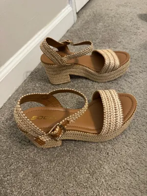 Soda Castle open toe ankle strap wedge size 7 thumbnail 2
