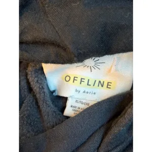 OFFLINE by Aerie Womens XL Black Fleece Lined Pullover Hoodie Sweatshirt‎ 2342 thumbnail 4