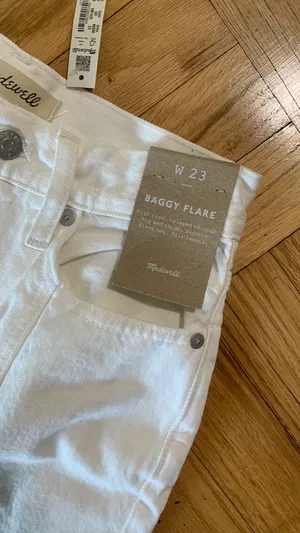 Madewell Jeans Baggy Flare White thumbnail 2