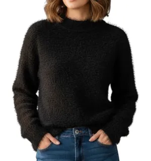Cozy Black Fuzzy Sweater size S thumbnail 1