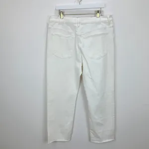 Madewell 90s Straight Crop Jean Tile White High Rise Raw Hem Classic US 33 NWT thumbnail 14