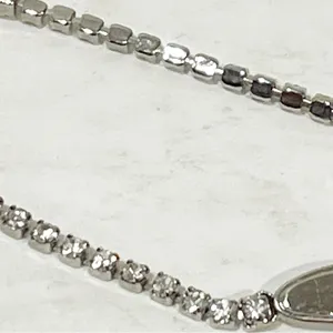 Vintage Speidal Silver Tone Heart Rhinestone 6.5”‎ Bracelet thumbnail 3