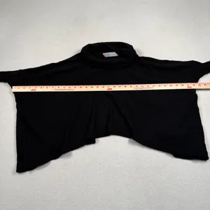 Free People Beach Poncho Sweater Women XS Black Waffle Knit‎ Cowl Neck Boho thumbnail 3