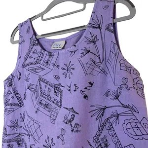 Two Star Dog Womens Purple Patchwork Fair‎ Trade Tunic Tank Top Shirt Size XS thumbnail 3