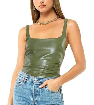 4SI3NNA Marlena Bodysuit in Olive‎ size M NWT MSRP $88 thumbnail 1