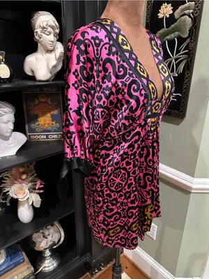 Hale Bob Silk Bohemian Tunic Dress – Size Small thumbnail 4