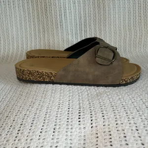 New. Women’s Cork Footbed Slide Sandals with Buckle – Taupe size 10 thumbnail 8