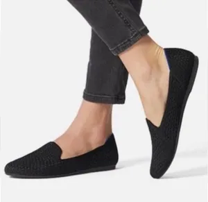 BIRDIES The Starling Loafers in Black Woven Mesh Vegan Leather size 9.5 thumbnail 1