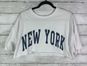 Brandy Melville John Gault New York Cropped Tee Shirt OS thumbnail 1