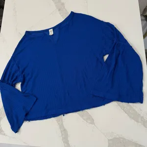 Free People We The Free Dahlia Thermal Waffle Knit Bell Sleeve Top Women’s Small thumbnail 6