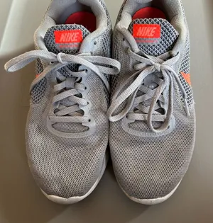 Nike revolution 3 Sneakers in Gray with Bright Orange Accents women’s size 7.5 thumbnail 1
