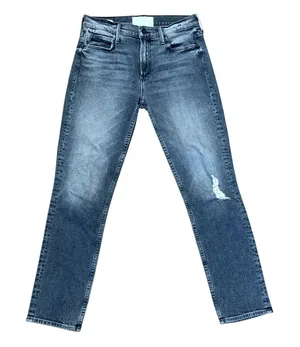 Mother The Flirt Jeans in Hell Yeah! Wash Size 28 Faded Dark Denim Distressed thumbnail 1