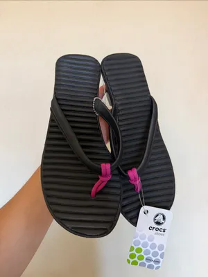 Crocs Cabana Flipflop | Sandals heel size 9 black thumbnail 4