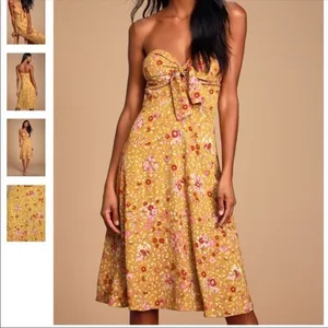 Strapless lulus floral dress nwot thumbnail 2