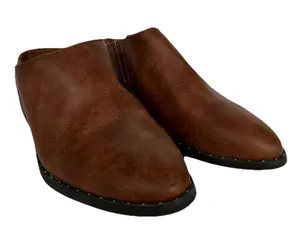 (RC) American Eagle Womens 10 Brown Leather Mule Clogs Slip Block Heel Shoes thumbnail 1
