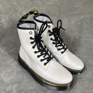 Dr. Martens Luana White Leather Lace‎ Up Combat Boots Women Sz 5 Smooth Punk New thumbnail 2