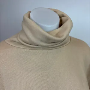 Adika Womens Nude Beige Cropped Raw Hem Long Sleeve Turtleneck Sweatshirt Size S thumbnail 4