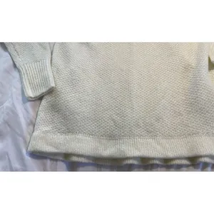 Abercrombie & Fitch Crewneck Knit Sweater | Zip Shoulder Cream NWT thumbnail 3