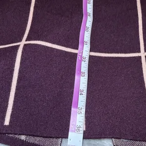 Nine West Womens Size Medium Burgundy Windowpane Plaid Long Cardigan Sweater thumbnail 9