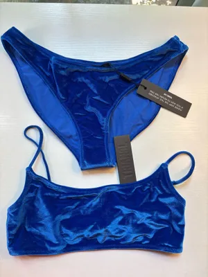 Blue Velvet Triangl Bikini Set thumbnail 1