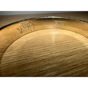 Coach Gold Tone Signature Logo Pattern Bangle Bracelet Signed 8" thumbnail 3