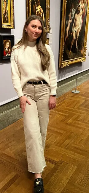 Beige mango jeans thumbnail 1