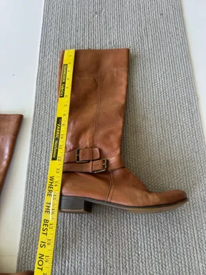 Nine West Vintage America Cognac Tan Brown Leather Riding Boots with Buckle Sz 8 thumbnail 9