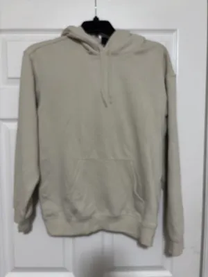 H&M Relaxed Fit Pullover Hoodie in Light Beige XS thumbnail 2