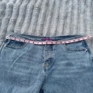 Edikted Wide Leg Jeans Women’s L Light Wash High Rise Button Fly Denim thumbnail 7