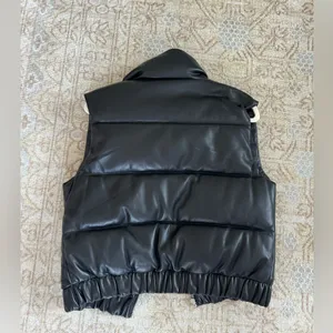 Abercrombie Black Faux Leather Puffer Vest thumbnail 4