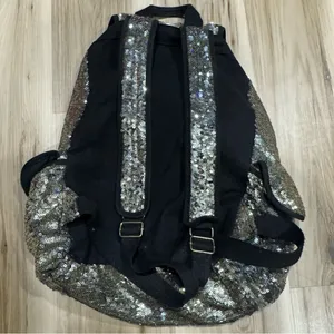 Victoria’s Secret PINK Gold Sequin Drawstring Backpack Large thumbnail 2