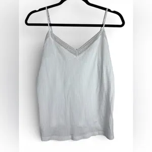 Victoria’s Secret Y2K Style Pointelle Lace Trim White Cami Sz M thumbnail 3
