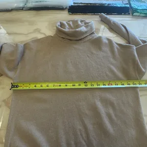Iris & Ink 100% Cashmere Turtleneck Sweater Camel Tan‎ Women's Large Minimalist thumbnail 9