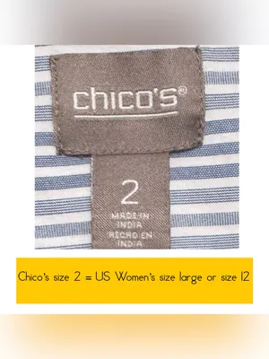 Chico's 2 Blue White Striped Button-Down Shirt Womens Large Coastal Preppy EUC thumbnail 7